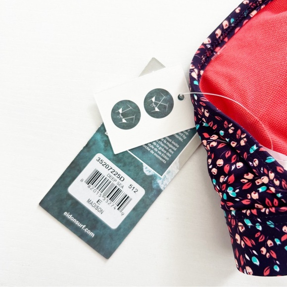 NEW Eidon Madison Wildflowers Fixed Triangle Convertible Strap Bikini Top Size E - Picture 8 of 8